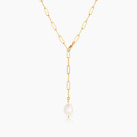 Lea pearl lariat necklace