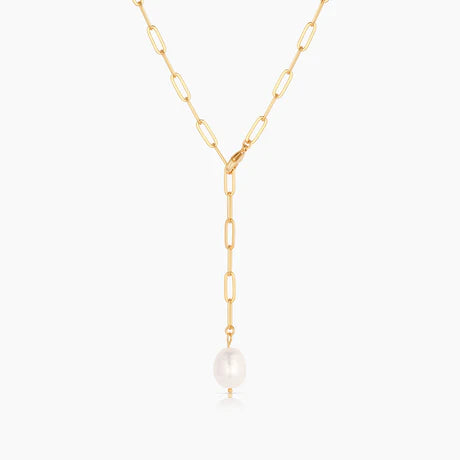 Lea pearl lariat necklace