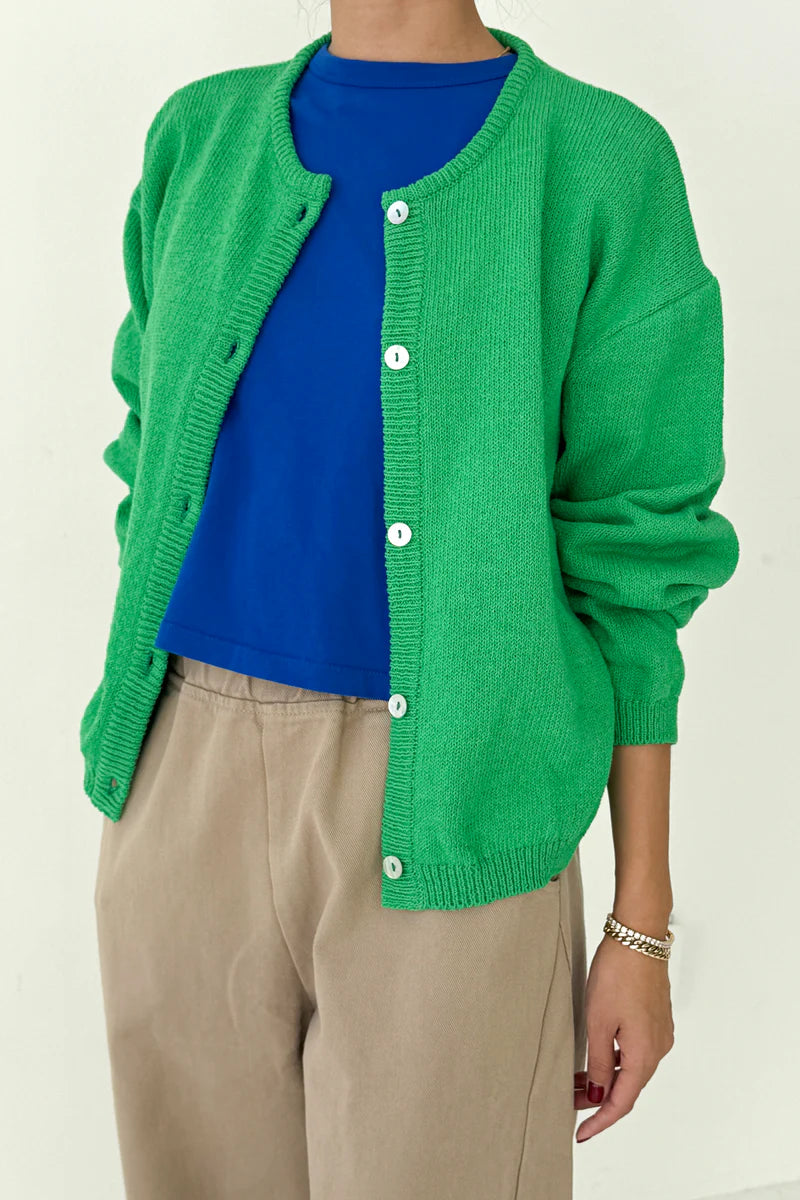 Leila cotton cardigan - spring green