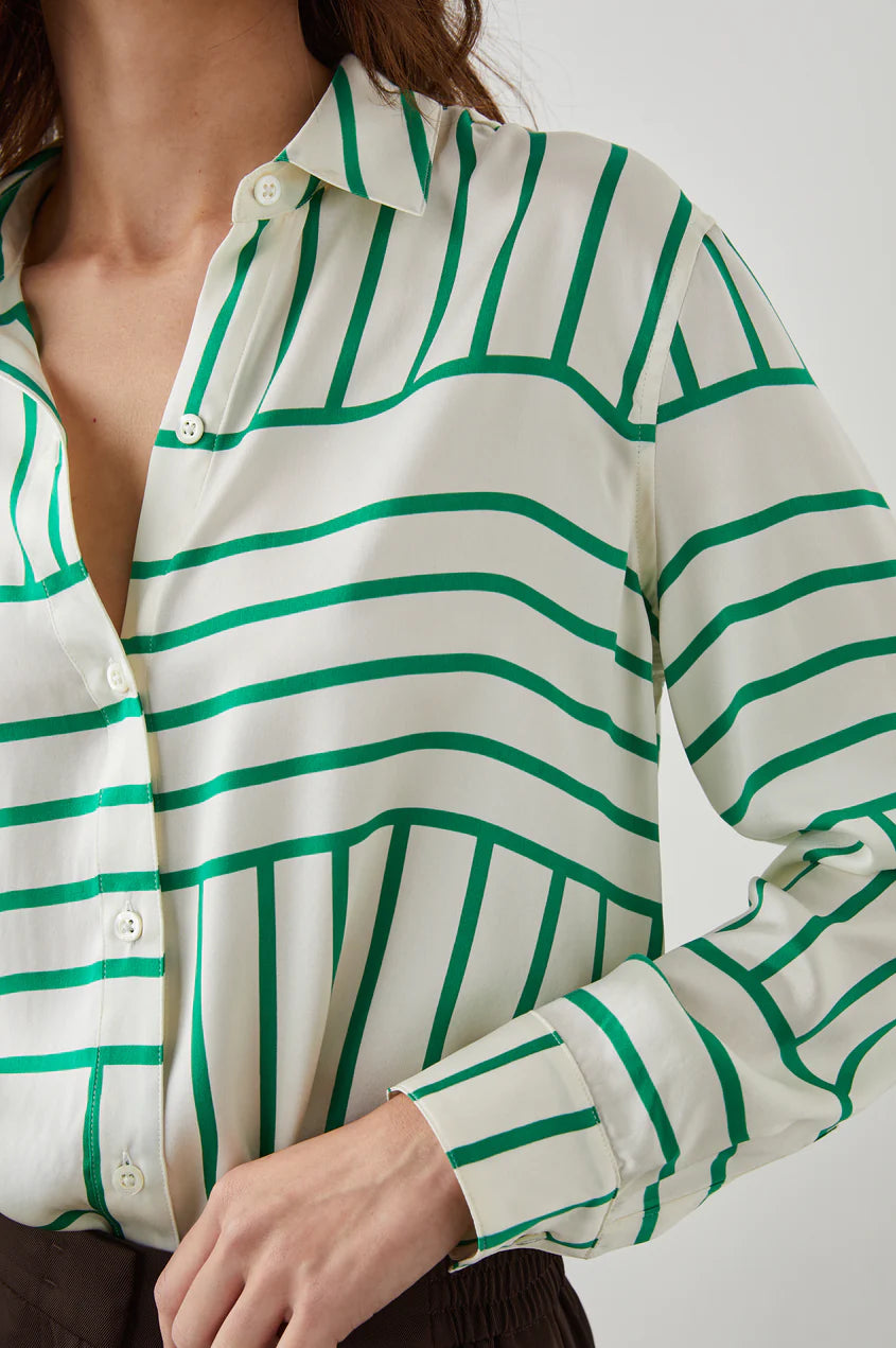 Mara blouse - green line art