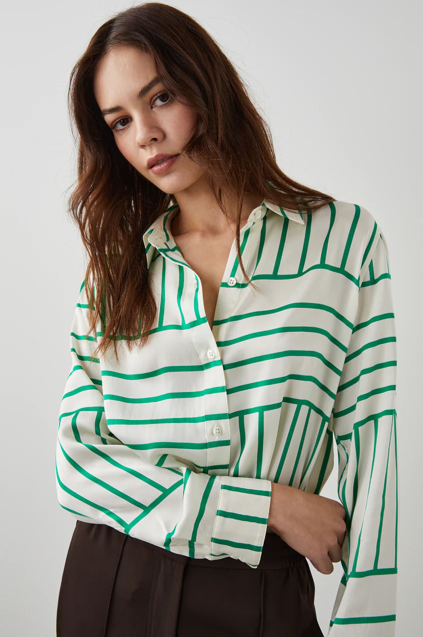 Mara blouse - green line art