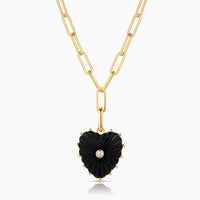 Malene Onyx clip necklace