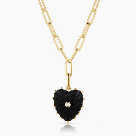 Malene Onyx clip necklace