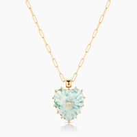 Malene green dot paperclip necklace