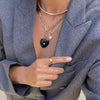 Malene Onyx clip necklace