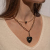 Malene Onyx clip necklace