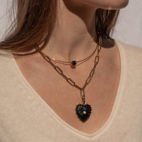 Malene Onyx clip necklace