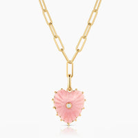 Malene Pink Opal clip necklace