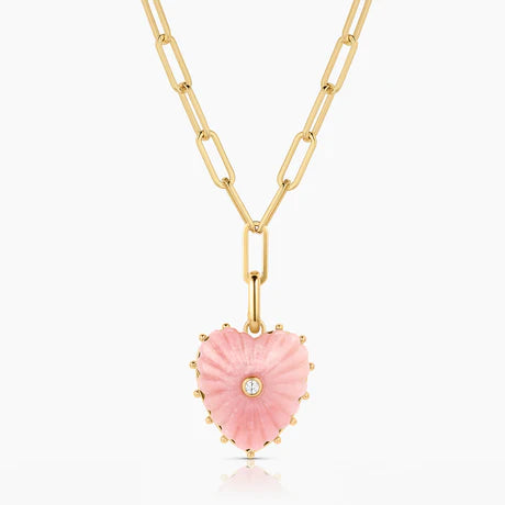 Malene Pink Opal clip necklace