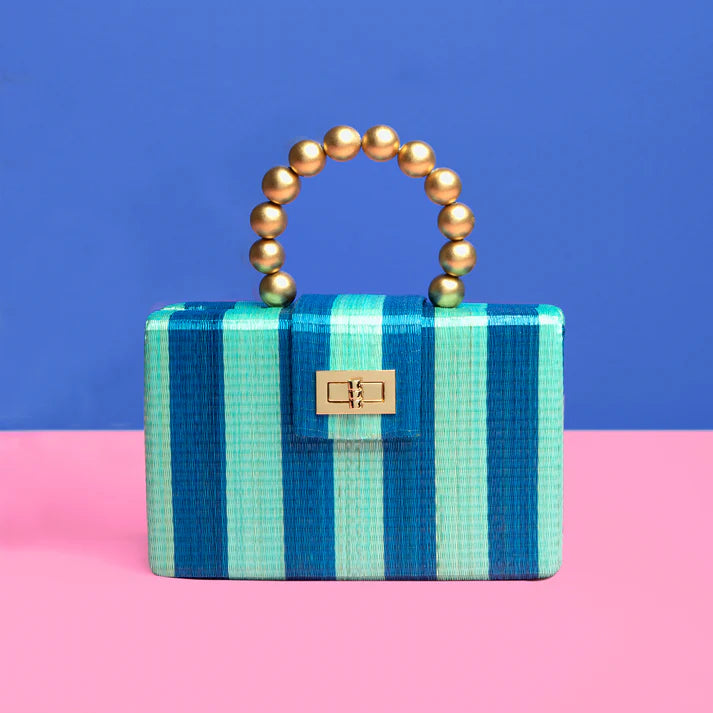 Sunshine luxe blue & turquoise clutch