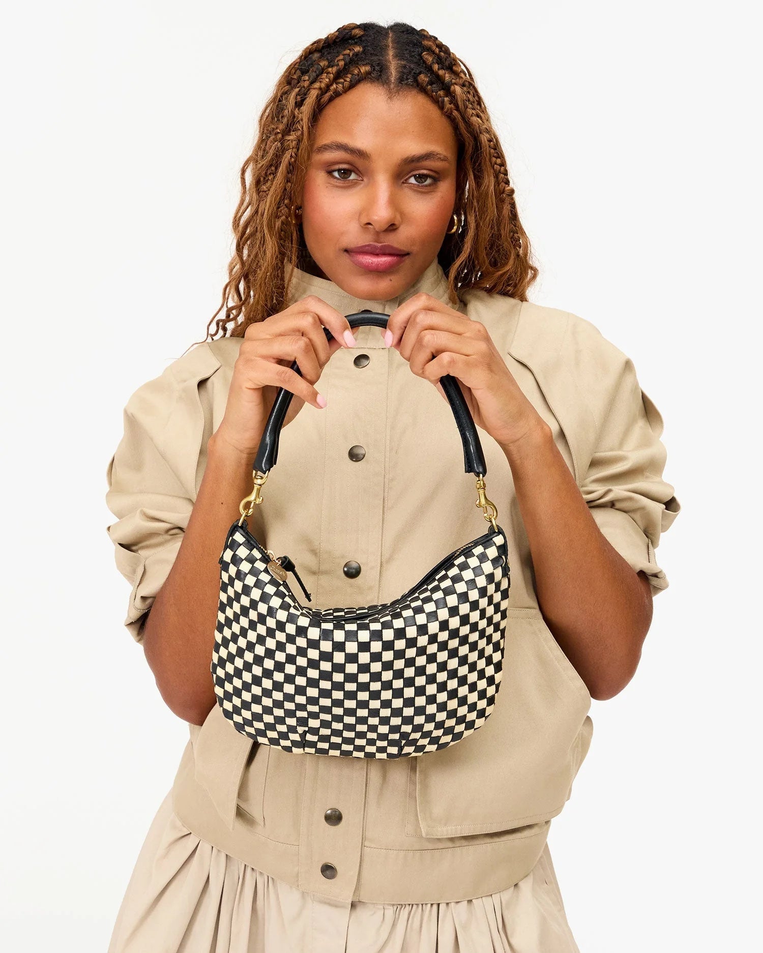 Petit Moyen - black & cream checker