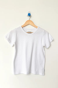 Pointelle Babe tee - white