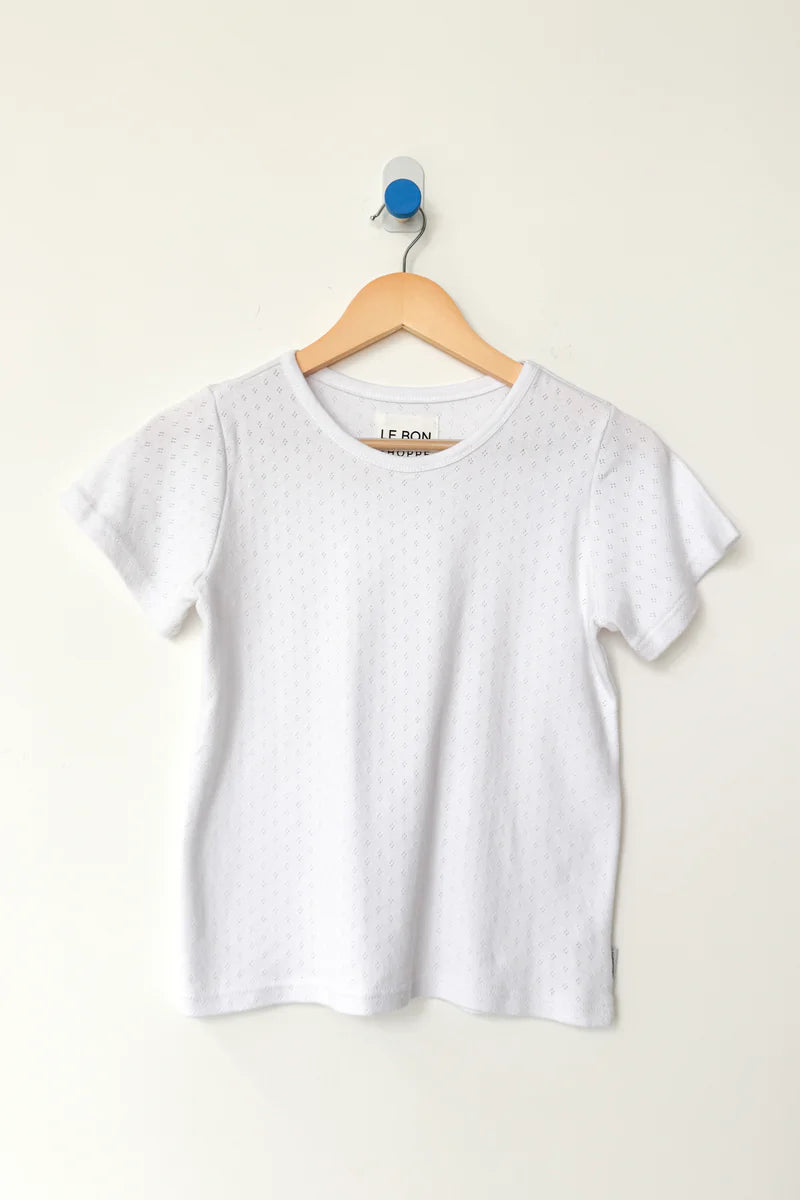 Pointelle Babe tee - white