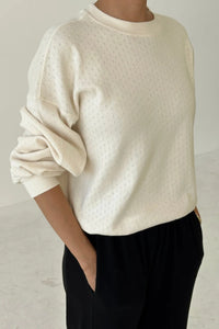 Pointelle Sweatshirt - Naturel