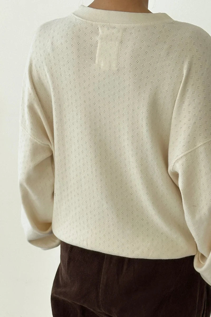 Pointelle Sweatshirt - Naturel