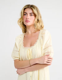 Prairie mini dress - custard