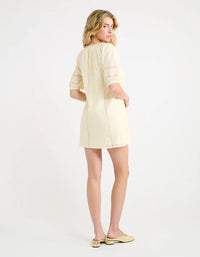 Prairie mini dress - custard