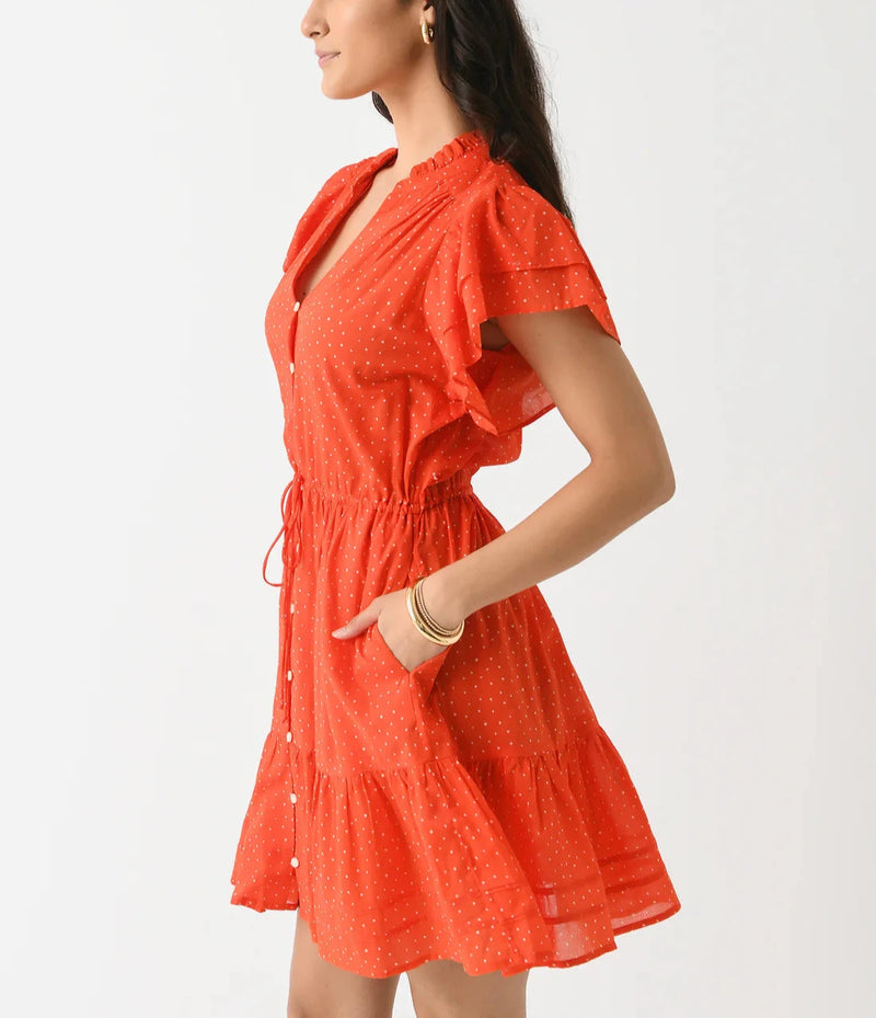 Iris dress - tomato dot