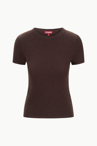 cashmere tee - dark chocolate