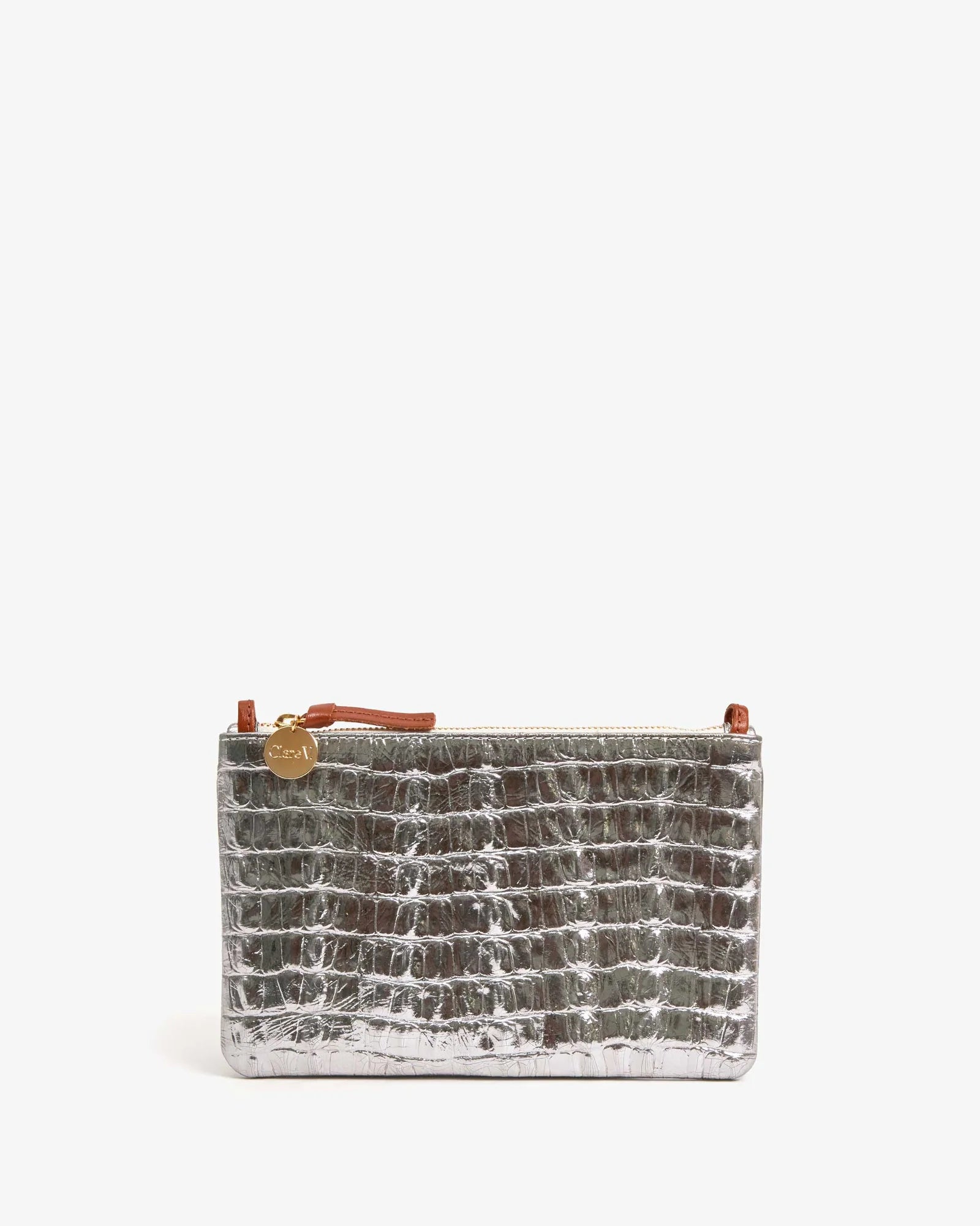 wallet clutch - silver croco