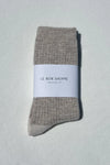 wool waffled socks - oatmeal
