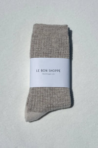 wool waffled socks - oatmeal