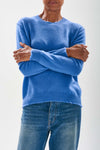 Cashmere distressed crew - Cornflower