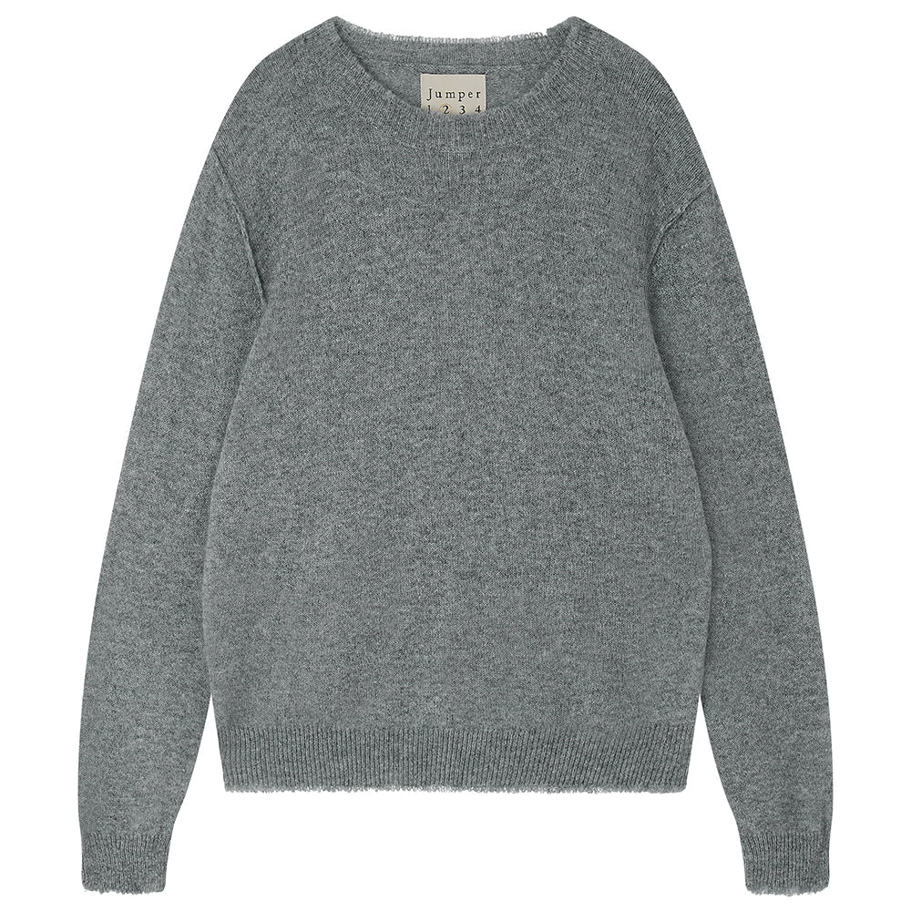 Cashmere distressed crew - grey