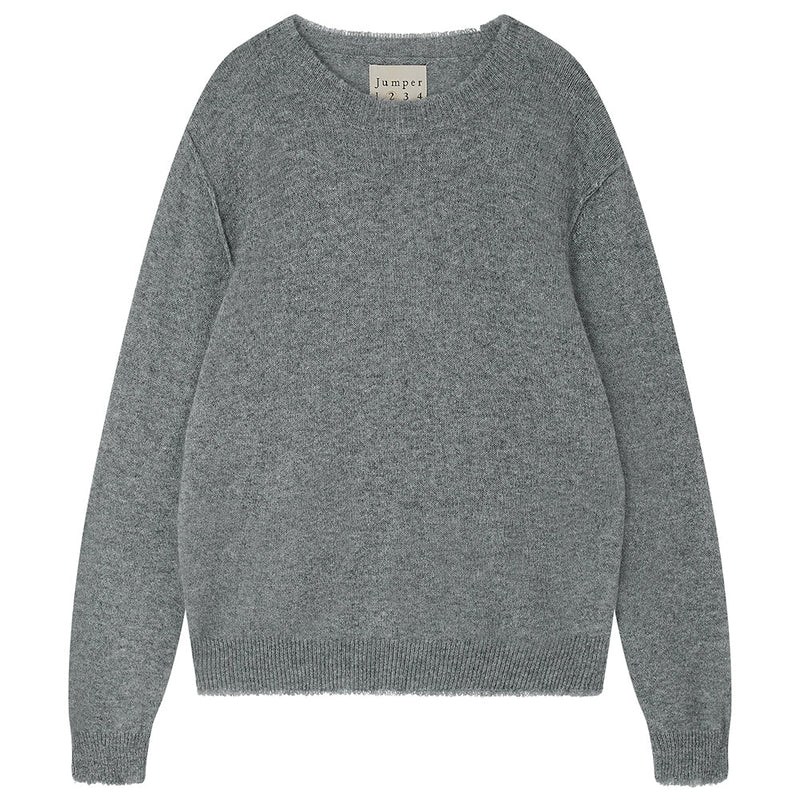 Cashmere distressed crew - grey