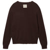 cashmere distrssed crew - chocolate