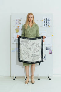 New York in sketches - silk scarf