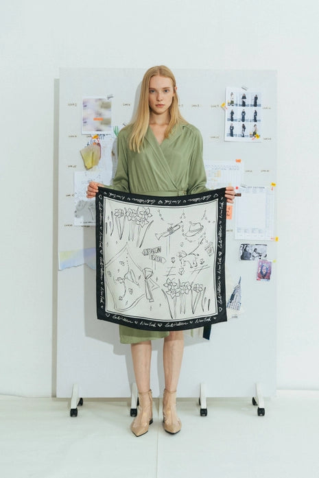 New York in sketches - silk scarf