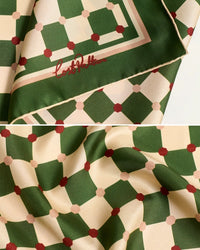Checkerboard silk scarf