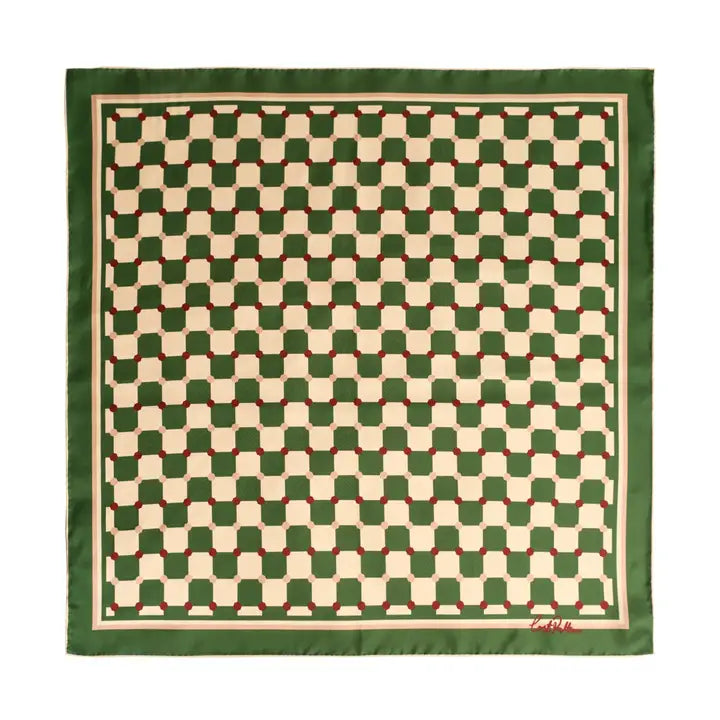 Checkerboard silk scarf