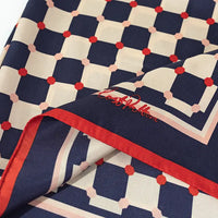Checkerboard silk scarf - blue