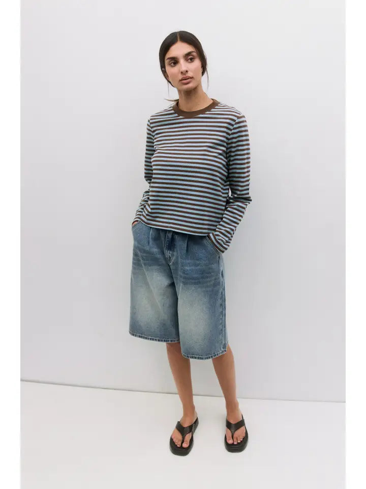 Kathleen top - blue & brown