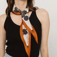 Noir Floral silk diamond scarf