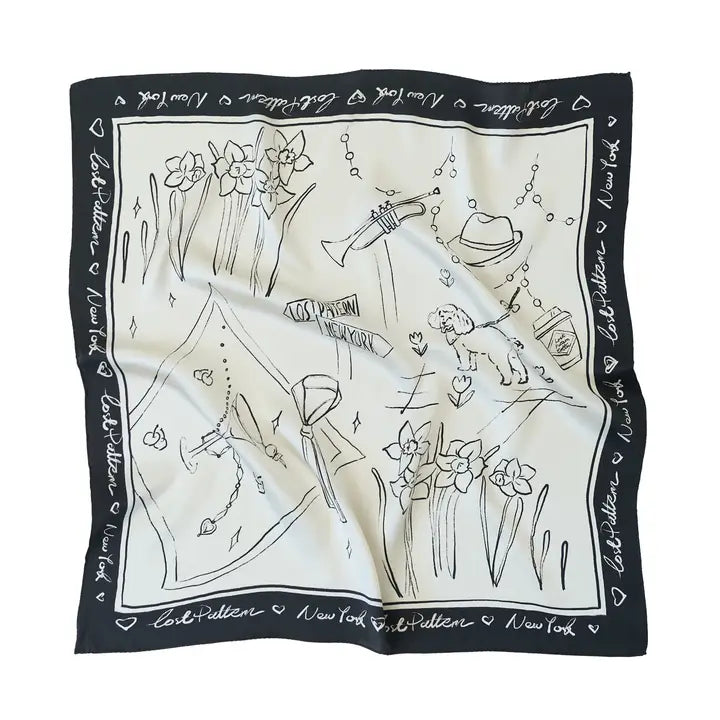 New York in sketches - silk scarf