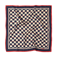 Checkerboard silk scarf - blue
