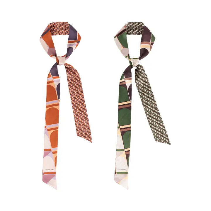 Modular silk skinny scarf