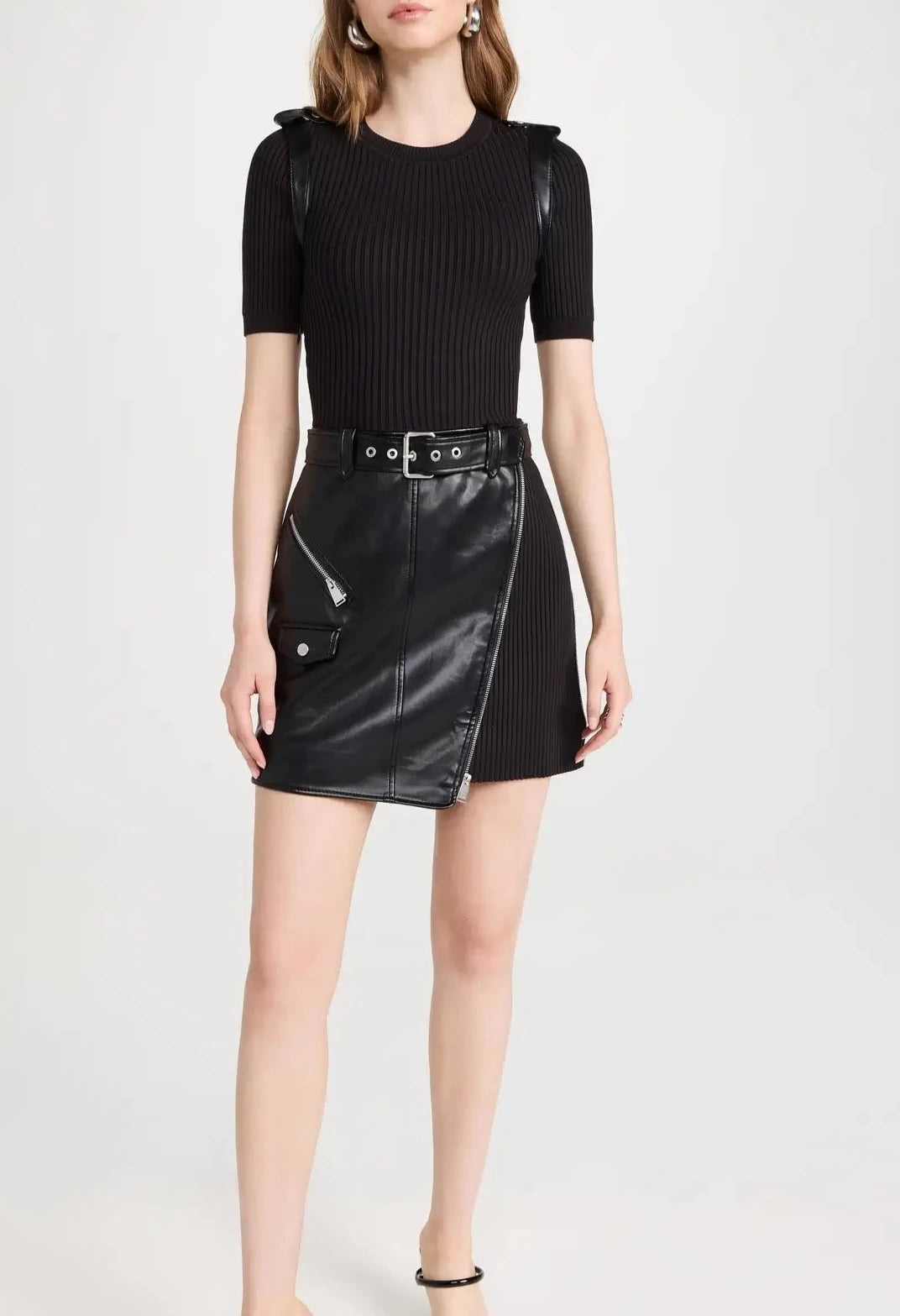 anisa mini dress Anisa Faux Leather Pleated Mini Dress DARK-MAUVE / M by Sugarlips