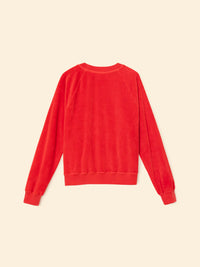 Pierre velour sweatshirt - carmine red