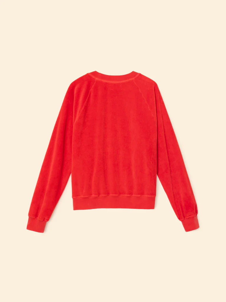 Pierre velour sweatshirt - carmine red