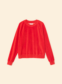 Pierre velour sweatshirt - carmine red