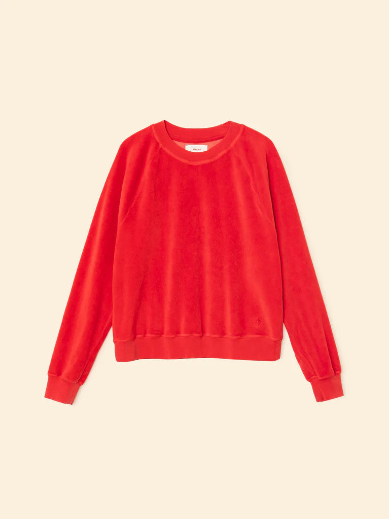 Pierre velour sweatshirt - carmine red