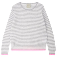 Little stripe cashmere - silver & pink pop