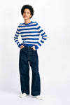 Blue & Cream Cashmere stripe