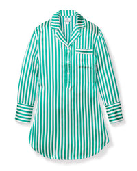 Silk green stripe nightgown