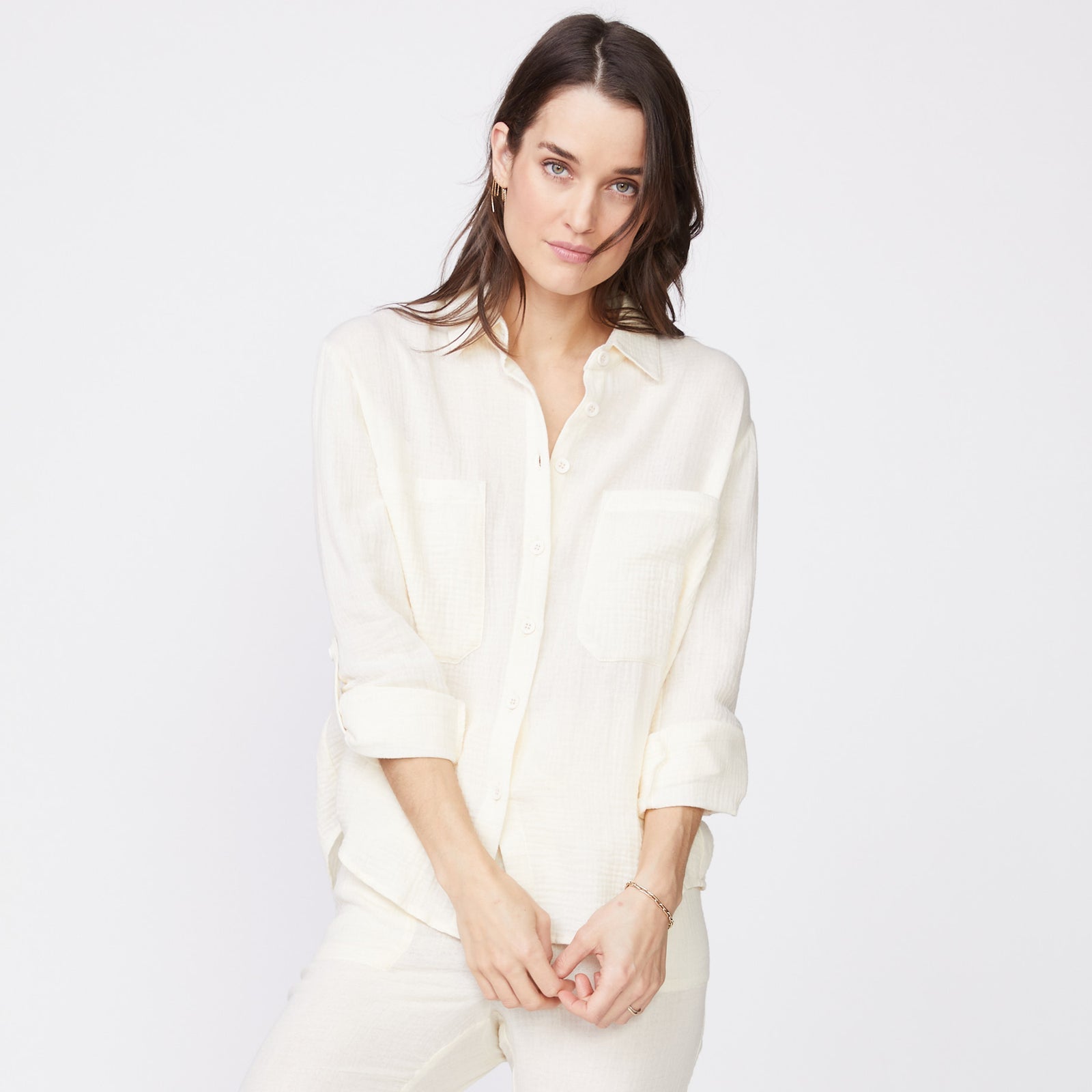 Gauze shirt - buttercream