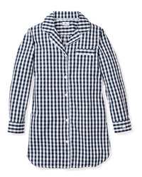 Navy gingham night shirt